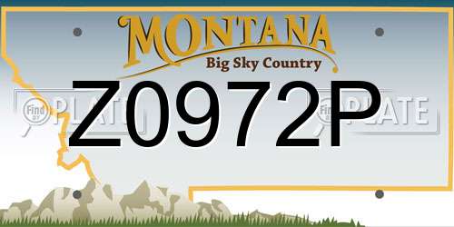 Z0972P Montana License Plate
