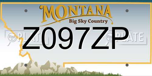 Z097ZP Montana License Plate
