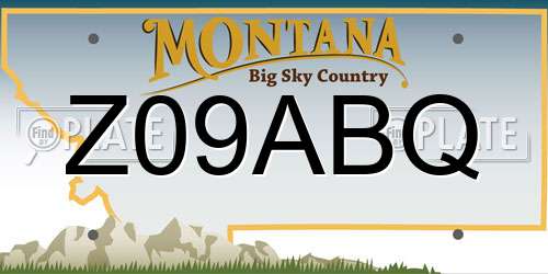 Z09ABQ Montana License Plate