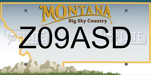 Z09ASD Montana License Plate