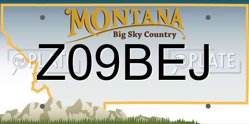 Z09BEJ Montana License Plate