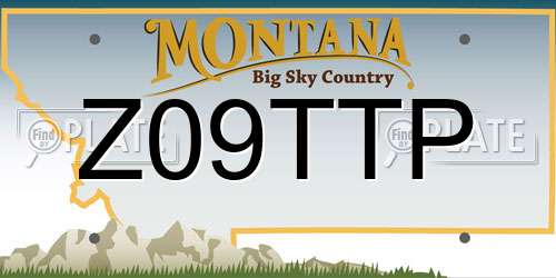 Z09TTP Montana License Plate