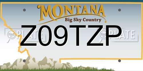 Z09TZP Montana License Plate