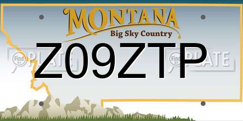 Z09ZTP Montana License Plate