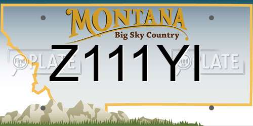 Z111YI Montana License Plate