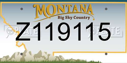 Z119115 Montana License Plate