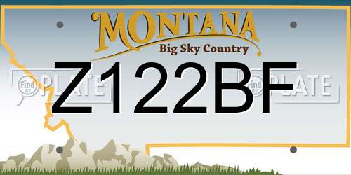 Z122BF Montana License Plate