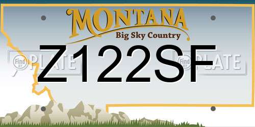 Z122SF Montana License Plate