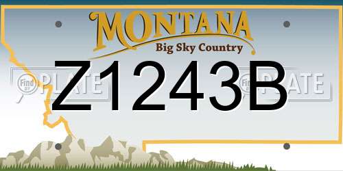 Z1243B Montana License Plate