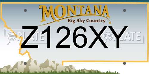 Z126XY Montana License Plate