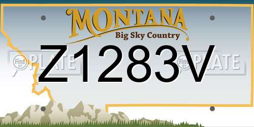 Z1283V Montana License Plate
