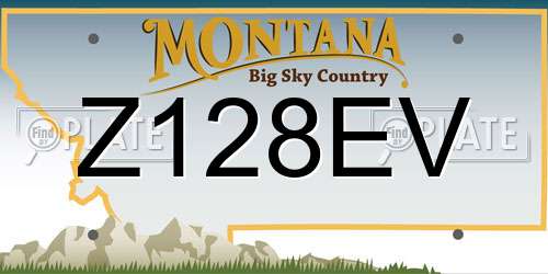 Z128EV Montana License Plate