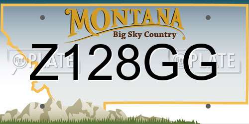 Z128GG Montana License Plate