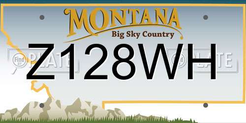 Z128WH Montana License Plate