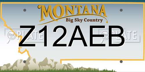 Z12AEB Montana License Plate