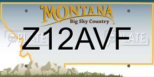 Z12AVF Montana License Plate