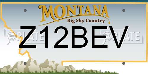 Z12BEV Montana License Plate