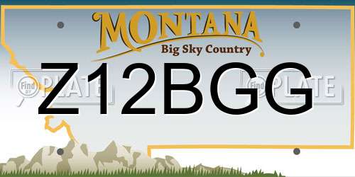 Z12BGG Montana License Plate