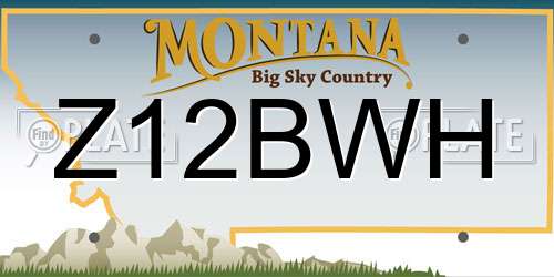 Z12BWH Montana License Plate