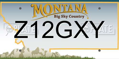 Z12GXY Montana License Plate