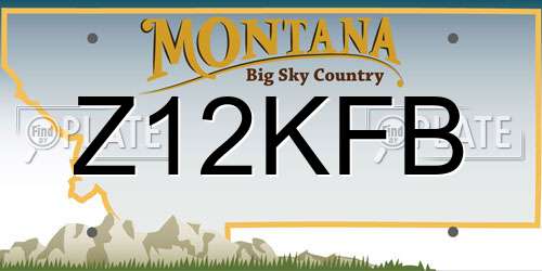 Z12KFB Montana License Plate