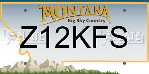 Z12KFS Montana License Plate