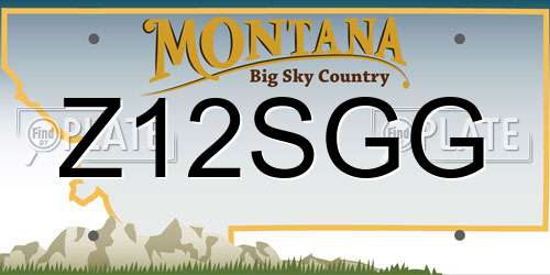 Z12SGG Montana License Plate