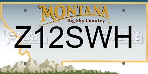 Z12SWH Montana License Plate