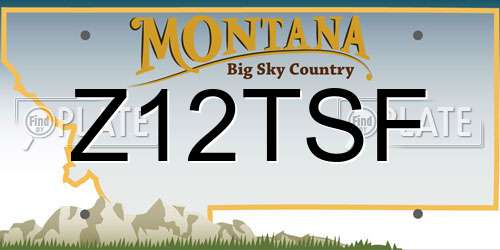 Z12TSF Montana License Plate