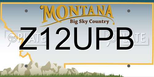 Z12UPB Montana License Plate