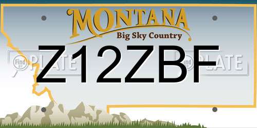 Z12ZBF Montana License Plate