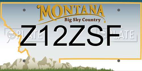 Z12ZSF Montana License Plate