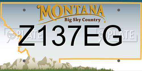 Z137EG Montana License Plate