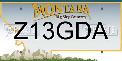 Z13GDA Montana License Plate