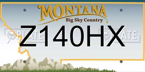 Z140HX Montana License Plate