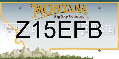 Z15EFB Montana License Plate