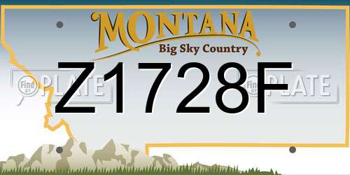 Z1728F Montana License Plate
