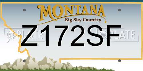 Z172SF Montana License Plate