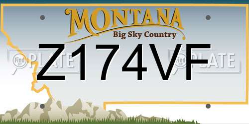Z174VF Montana License Plate