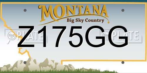 Z175GG Montana License Plate