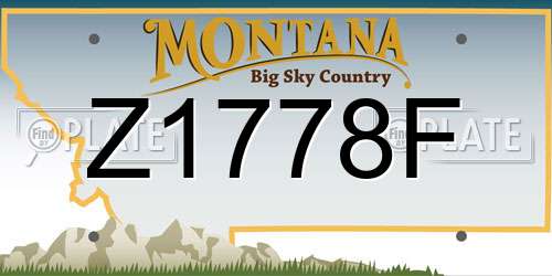 Z1778F Montana License Plate