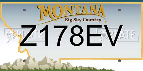 Z178EV Montana License Plate