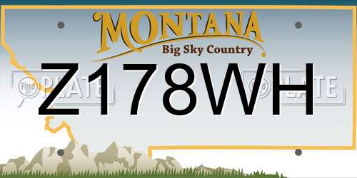 Z178WH Montana License Plate