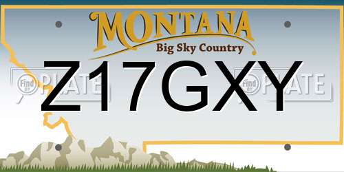 Z17GXY Montana License Plate