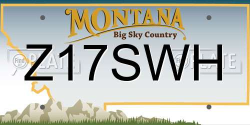 Z17SWH Montana License Plate