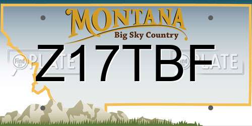 Z17TBF Montana License Plate