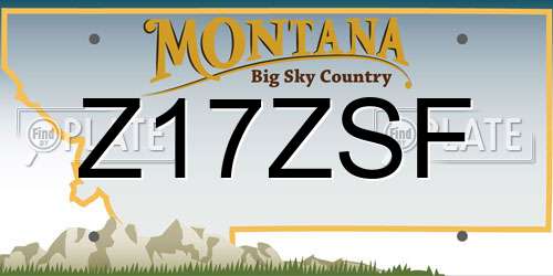 Z17ZSF Montana License Plate