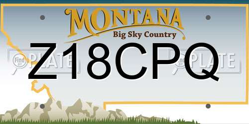 Z18CPQ Montana License Plate