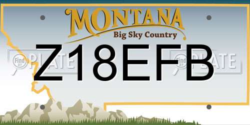 Z18EFB Montana License Plate