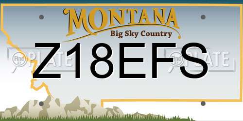 Z18EFS Montana License Plate